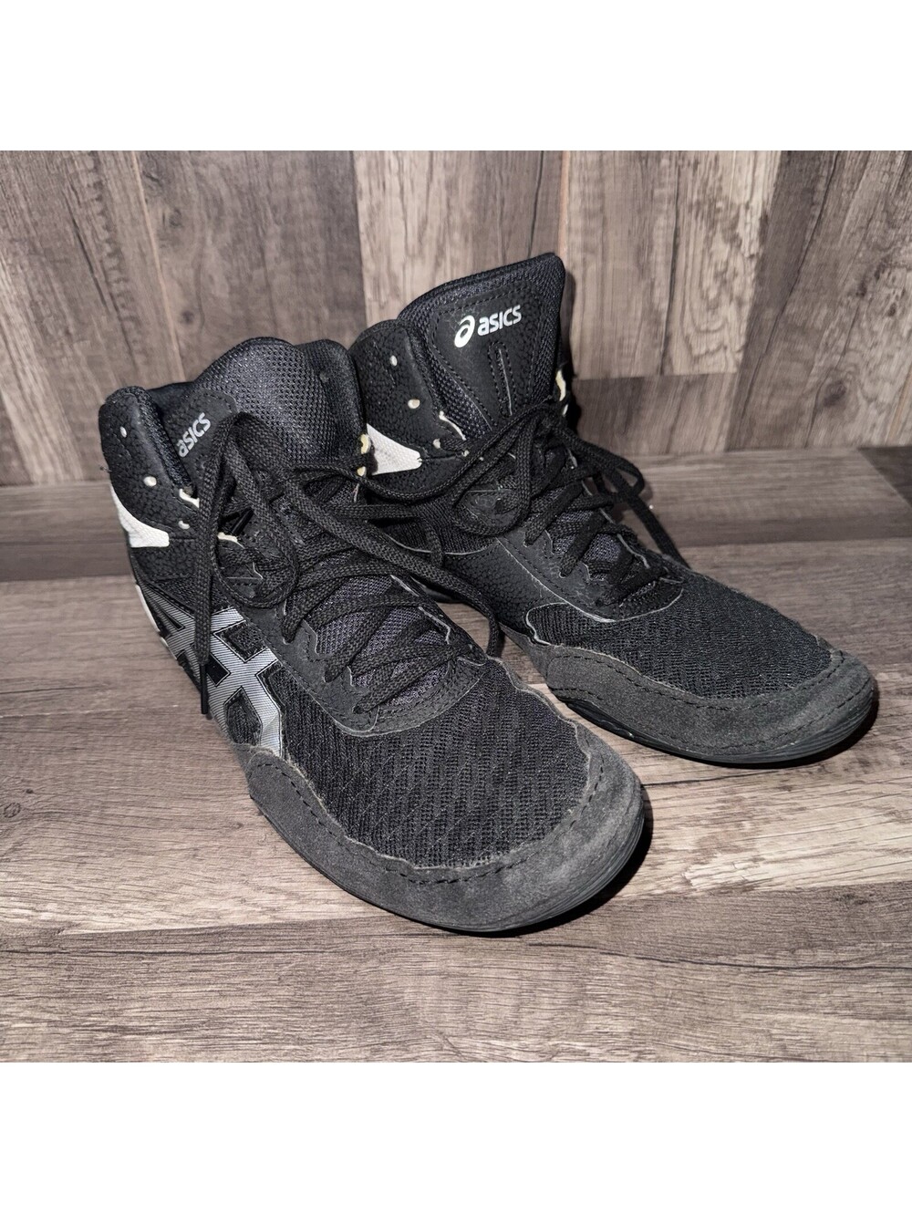 Asics Matflex Wrestling Men’s Size 8.5 1081A021 Black White Boxing Shoes